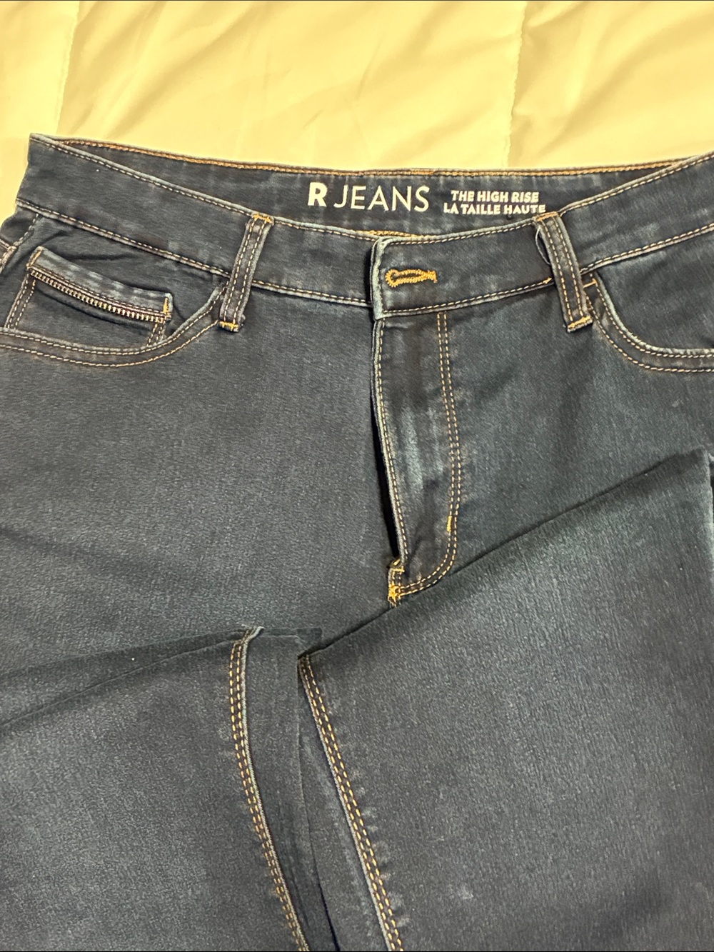 R Jeans womens Petite High-Rise Dark Blue Stretch Jeans - size 32 - like new